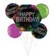 Let's Glow Crazy Birthday Foil Balloon Bouquet, 5pc 